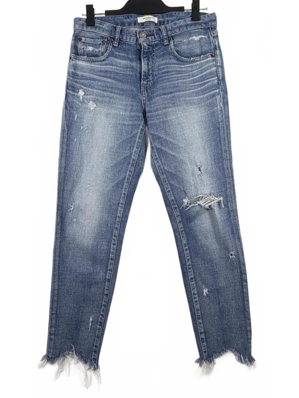 MOUSSY VINTAGE Glendele Skinny Distressed Jeans Light Blue Size 28